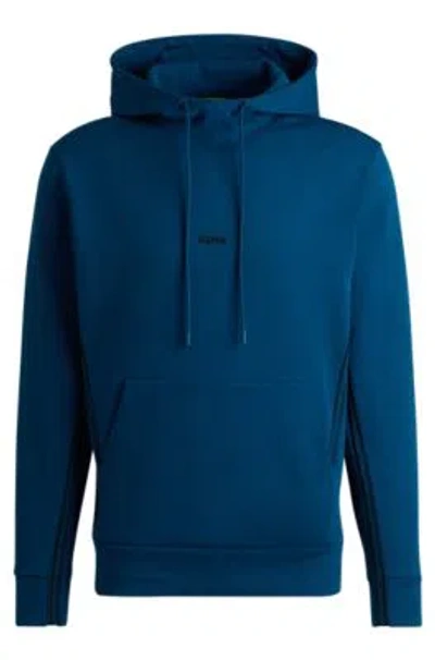 Hugo Boss Regular-fit Hoodie With Logo Detail In Light Blue