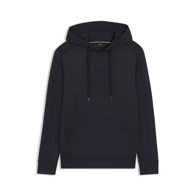 Hugo Boss Regular-fit Hoodie With Quilted Jacquard In Blue