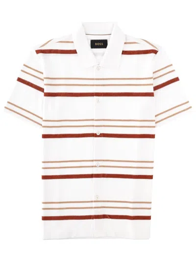 Hugo Boss Regular Fit Interlock-cotton Polo In White