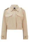 Hugo Boss Regular-fit Jacket In A Cotton Blend In Patterned