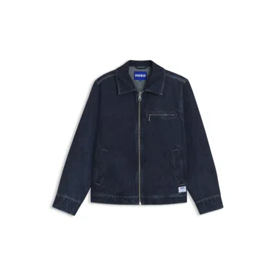 Hugo Boss Regular-fit Jacket In Blue Denim