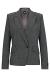 HUGO BOSS REGULAR-FIT JACKET IN CHECKED FABRIC WITH PEAK LAPELS