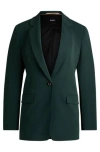 Hugo Boss Regular-fit Jacket In Crease-resistant Crepe In Green