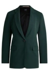 Hugo Boss Regular-fit Jacket In Crease-resistant Crepe In Light Green