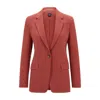 Hugo Boss Regular-fit Jacket In Crease-resistant Crepe In Pink