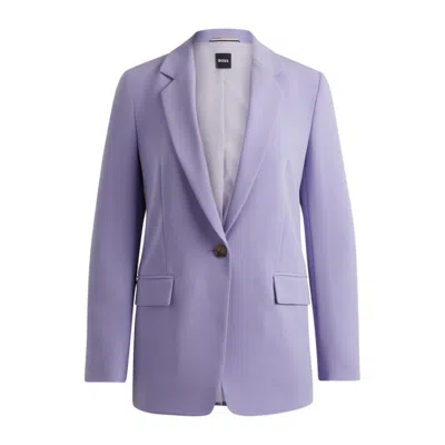 Hugo Boss Regular-fit Jacket In Crease-resistant Crepe In Purple