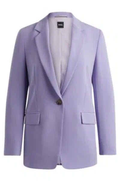 Hugo Boss Regular-fit Jacket In Crease-resistant Crepe In Purple
