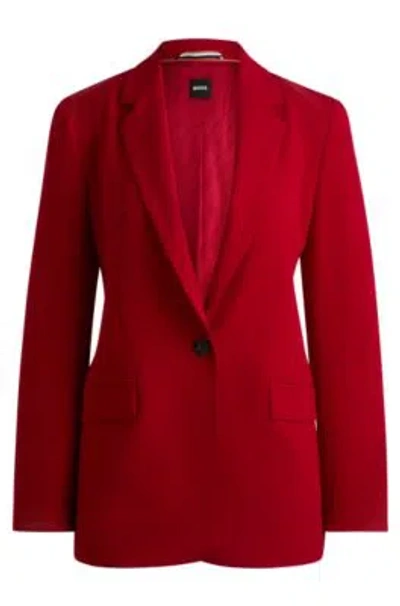 Hugo Boss Regular-fit Jacket In Crease-resistant Crepe In Red