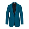 Hugo Boss Regular-fit Jacket In Heavyweight Wool Twill In Green