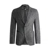 Hugo Boss Regular-fit Jacket In Herringbone Jersey In Silver