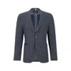 Hugo Boss Regular-fit Jacket In Micro-patterned Stretch Jersey In Blue