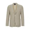 Hugo Boss Regular-fit Jacket In Micro-patterned Stretch Jersey In Grey