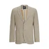 Hugo Boss Regular-fit Jacket In Micro-patterned Stretch Jersey In Beige