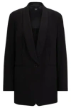 Hugo Boss Regular-fit Jacket In Performance-stretch Fabric In Black