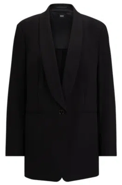 Hugo Boss Regular-fit Jacket In Performance-stretch Fabric In Black