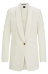 Hugo Boss Regular-fit Jacket In Performance-stretch Fabric In White
