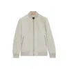 Hugo Boss Regular-fit Jacket In Suede In Gray