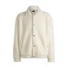 Hugo Boss Regular-fit Jacket In Teddy Fabric In White