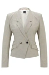 Hugo Boss Regular-fit Jacket In Virgin Wool In Light Beige