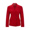 Hugo Boss Regular-fit Jacket In Virgin-wool Twill In Red