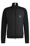 Hugo Boss Regular-fit Jacket In Wool With Padded Front In Black