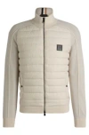 Hugo Boss Regular-fit Jacket In Wool With Padded Front In White