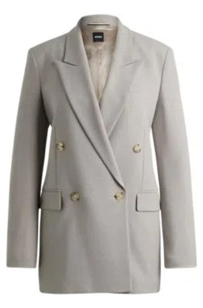 HUGO BOSS REGULAR-FIT JACKET WITH DOUBLE-BREASTED CLOSURE