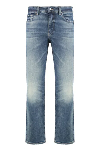 Hugo Boss Regular Fit Slightly Flared Denim Trousers In Blue