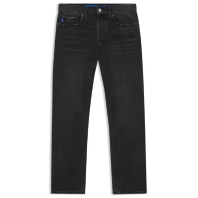 Hugo Boss Regular-fit Jeans In Black Washed Denim