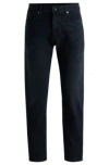 Hugo Boss Regular-fit Jeans In Blue-black Super-soft Denim In Black