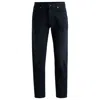 Hugo Boss Regular-fit Jeans In Blue-black Super-soft Denim In Black