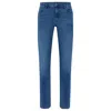 Hugo Boss Regular-fit Jeans In Blue Cashmere-touch Denim In Blue