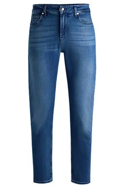 Hugo Boss Regular-fit Jeans In Blue Soft-touch Denim