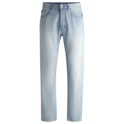 Hugo Boss Regular-fit Jeans In Light-blue Cotton Denim