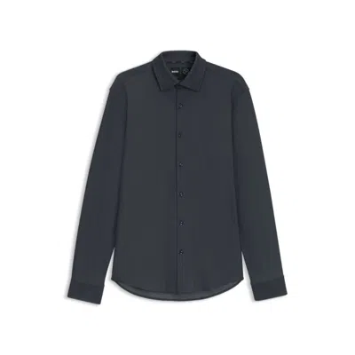 Hugo Boss Regular-fit Jeans In Structured Stretch Denim In Blue