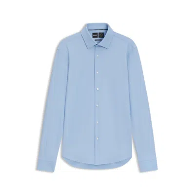 Hugo Boss Regular-fit Jeans In Structured Stretch Denim In Blue