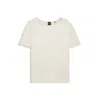 Hugo Boss Regular-fit Jersey Top With Stretch-silk Front In White