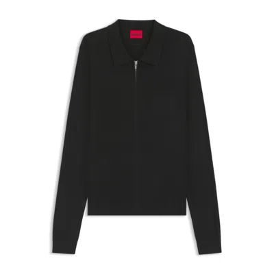 Hugo Boss Regular-fit Knit Jacket With Zip Front