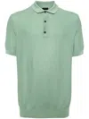 Hugo Boss Regular-fit Knit Polo With Mixed Structures In Green