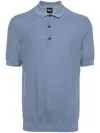 Hugo Boss Boss Camel Classic Blue Cotton Polo In Blue