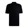 HUGO BOSS REGULAR-FIT KNIT POLO WITH MIXED STRUCTURES