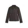 Hugo Boss Regular-fit Leather Jacket With Zip Closure In Black