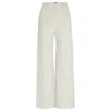 HUGO BOSS REGULAR-FIT LEATHER TROUSERS WITH WIDE LEG