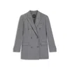 Hugo Boss Regular-fit Long-length Blazer In Soft Flannel In Gray