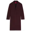 Hugo Boss Regular-fit Long-length Coat In Tweed In Pink
