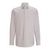 Hugo Boss Regular-fit Long-sleeved Shirt In Cotton Dobby In Grey