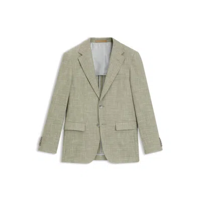 HUGO BOSS REGULAR-FIT MICRO-PATTERNED BLAZER WITH ELBOW PATCHES
