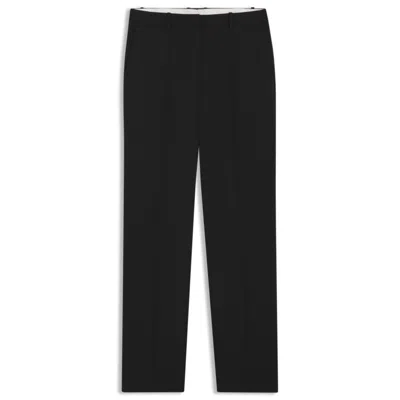Hugo Boss Regular-fit Pants In Italian Virgin Wool In Black