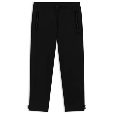 Hugo Boss Regular-fit Pants In Wool Twill With Stretch In Black
