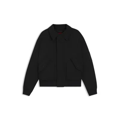 Hugo Boss Regular-fit Parka Jacket In Water-repellent Fabric In Black